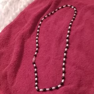 Antique black and white string freshwater pearls